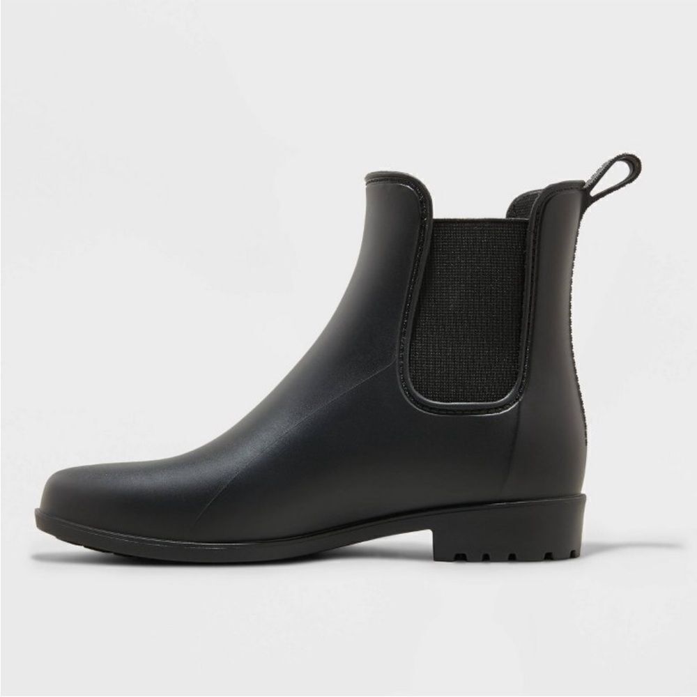 Sam Edelman Black Chelsea Rain Ankle Boots